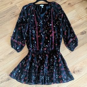 Joie Black Burgandy Red Dress EUC